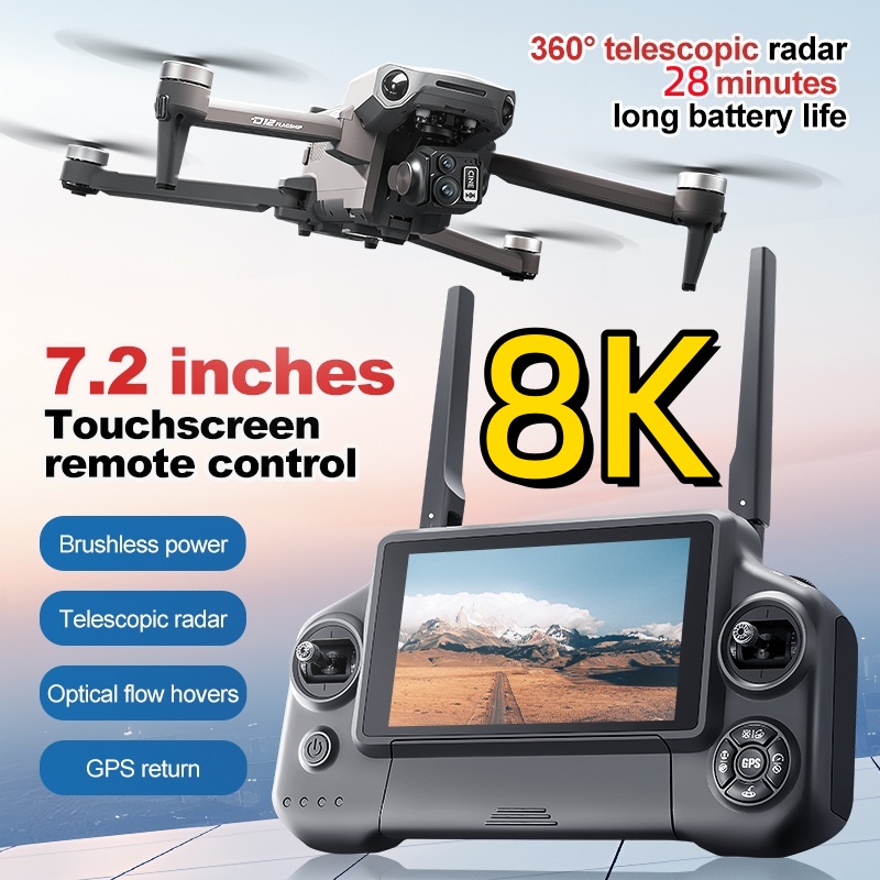 8K 3 Axis Gimbal Brushless 7.2 - Drone Controller Screen ulasan dan harga