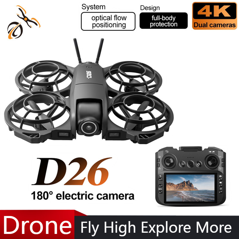 D26 Drone 4K Aerial HD 180° Ca - Drone Controller Screen ulasan dan harga